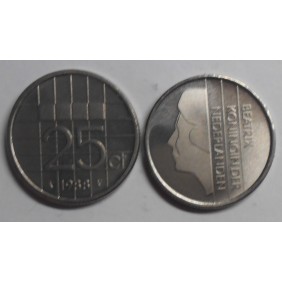 NETHERLANDS 25 Cents 1988