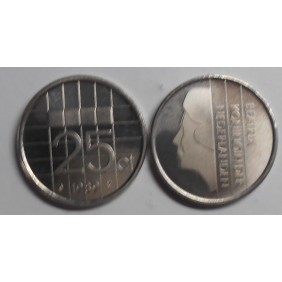 NETHERLANDS 25 Cents 1989