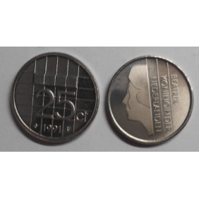 NETHERLANDS 25 Cents 1991