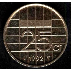 NETHERLANDS 25 Cents 1992