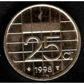 NETHERLANDS 25 Cents 1998