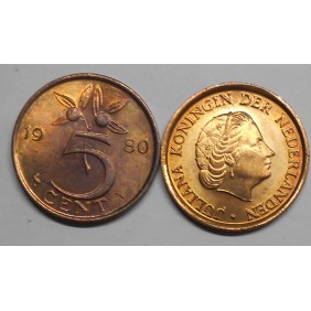 NETHERLANDS 5 Cents 1980