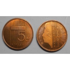 NETHERLANDS 5 Cents 1986