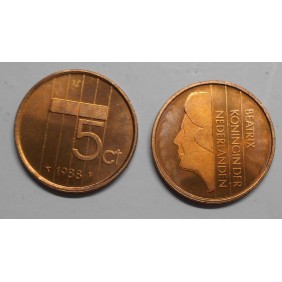 NETHERLANDS 5 Cents 1988