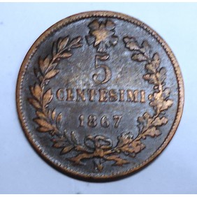 5 Centesimi 1867 N