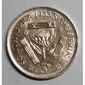 SOUTH AFRICA 3 Pence 1933 AG