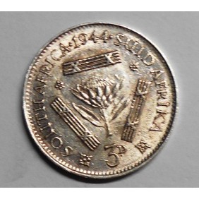 SOUTH AFRICA 3 Pence 1944 AG