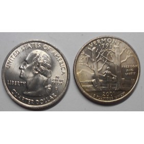USA 1/4 Dollar 2001 D Vermont