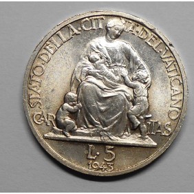 VATICANO 5 Lire 1943 AG