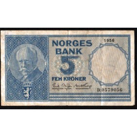 NORWAY 5 Kroner 1956