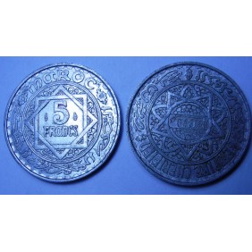 MOROCCO 5 Francs AH 1370