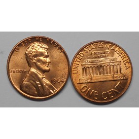 USA 1 Cent 1964 Lincoln Red...