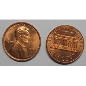 USA 1 Cent 1969 D Lincoln...