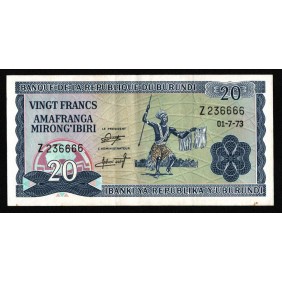 BURUNDI 20 Francs 1973