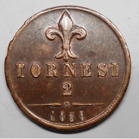 FRANCESCO II 2 TORNESI 1859