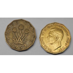 GREAT BRITAIN 3 Pence 1952