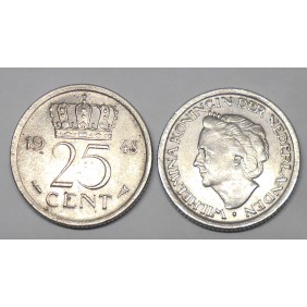 NETHERLANDS 25 Cents 1948