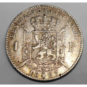 BELGIUM 1 Franc 1887 AG Der...