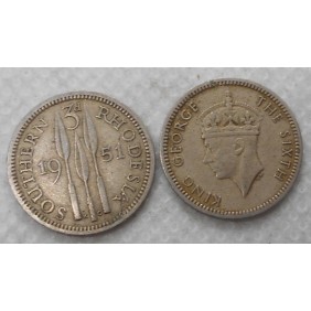 SOUTHERN RHODESIA 3 Pence 1951
