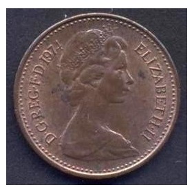 GREAT BRITAIN 1/2 Penny 1974