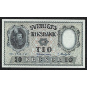 SWEDEN 10 Kronor 1956