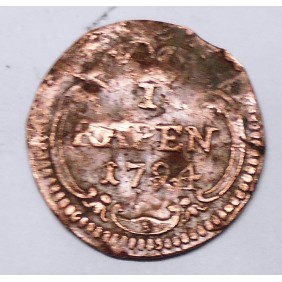 SWISS CANTON ZUG 1 Rappen 1794
