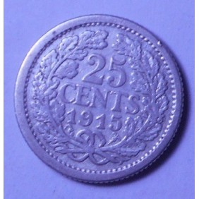 NETHERLANDS 25 Cents 1915 AG