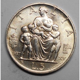 5 LIRE 1937 Fecondità AG