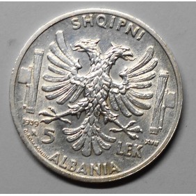 ALBANIA 5 Lek 1939 AG