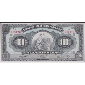 PERU 100 Soles de Oro 1959