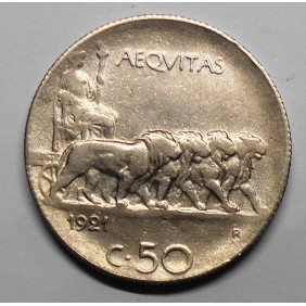 50 Centesimi LEONI 1921 RIGATO