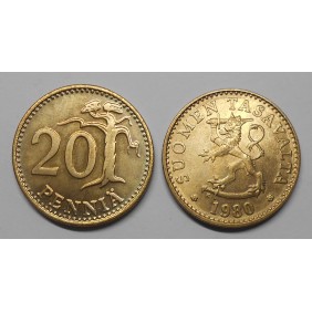 FINLAND 20 Pennia 1980