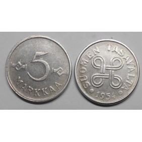 FINLAND 5 Markkaa 1954