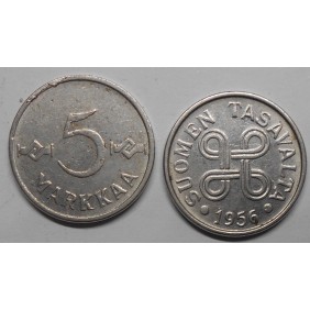 FINLAND 5 Markkaa 1956