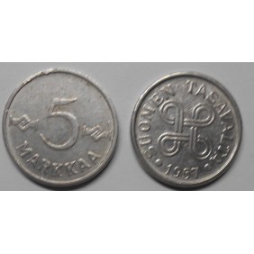 FINLAND 5 Markkaa 1957