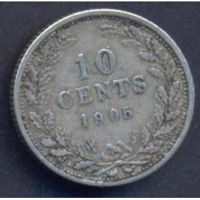 NETHERLANDS 10 Cents 1905 AG