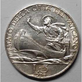 VATICANO Pio XI 5 Lire 1936 AG