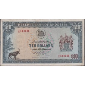 RHODESIA 10 Dollars 15.12.1973