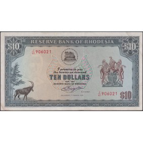 RHODESIA 10 Dollars 1976