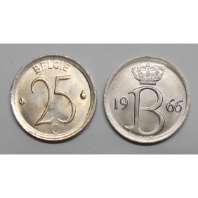 BELGIUM 25 Centimes 1966...