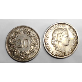 SWITZERLAND 20 Rappen 1883