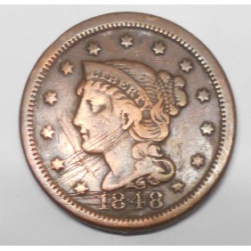 USA 1 Cent 1848 Braided Hair