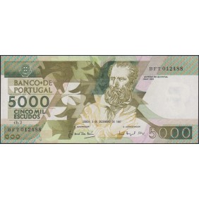 PORTUGAL 5000 Escudos 1987