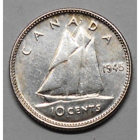 CANADA 10 Cents 1945 AG...