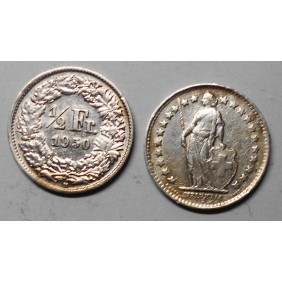 SWITZERLAND 1/2 Franc 1950 AG