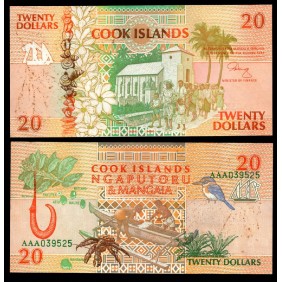 COOK ISLANDS 20 Dollars 1992