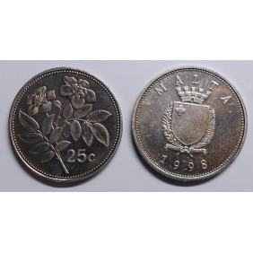 MALTA 25 Cents 1998