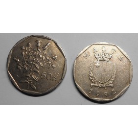 MALTA 50 Cents 1992