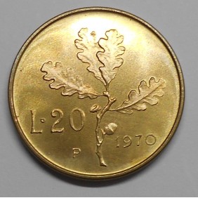 20 Lire 1970 variante P