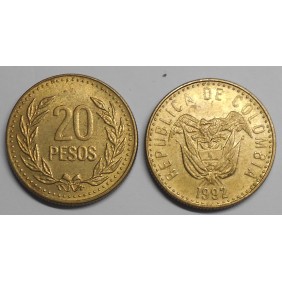 COLOMBIA 20 Pesos 1992